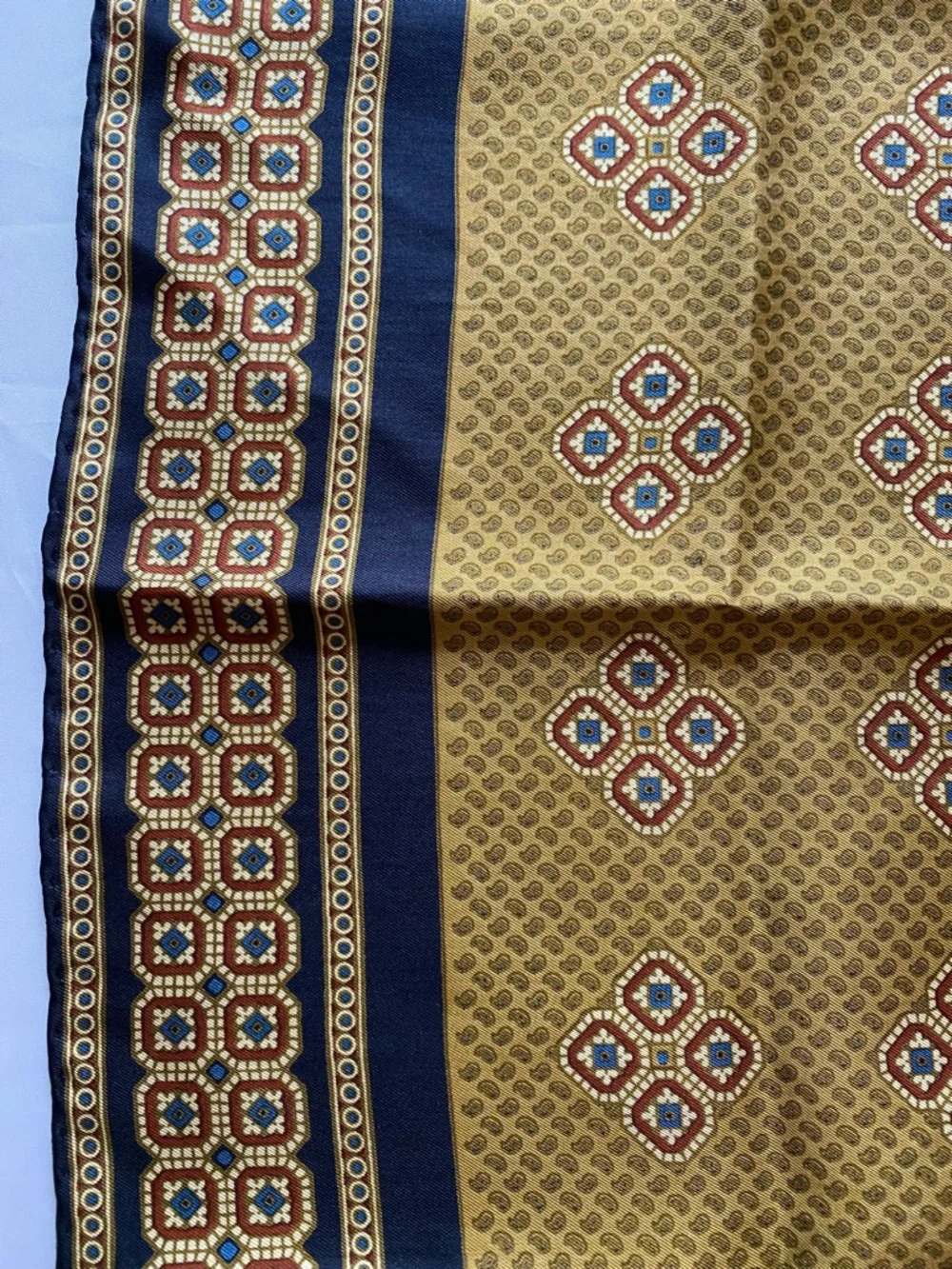 Vintage Christian Dior Silk Pocket Square 18.5”x18.5” Hand Rolled Hems - Picture 5 of 7